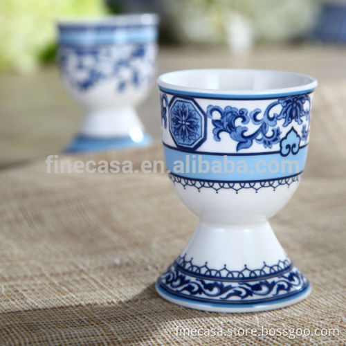 Elegant New Bone China Blue and White Ceramic Chicken Egg Holder